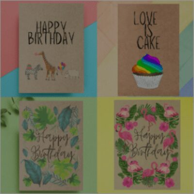 Example birthday cards from AK Creative